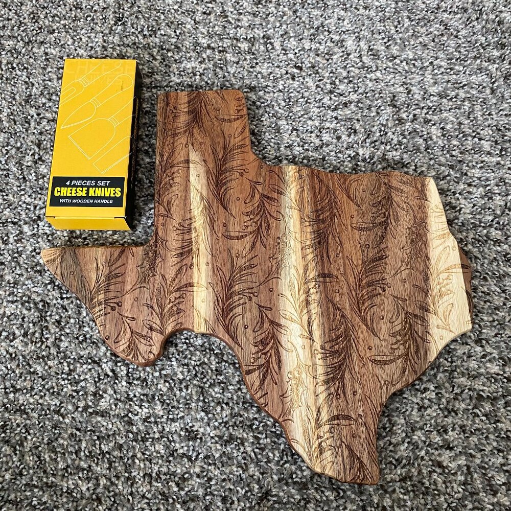 Texas Serving Board and Cheese Knives